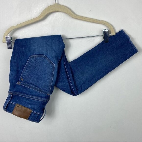 Madewell Petite 9" High Rise Skinny Jeans Paloma Raw Hem Size 24 Premium Denim‎ - Picture 8 of 10